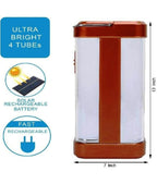 Charkee 9W 4 Tubes 360 Degree Hi-Bright Lantern with Solar and Rechargeable Electric Emergency Light Pack of 1