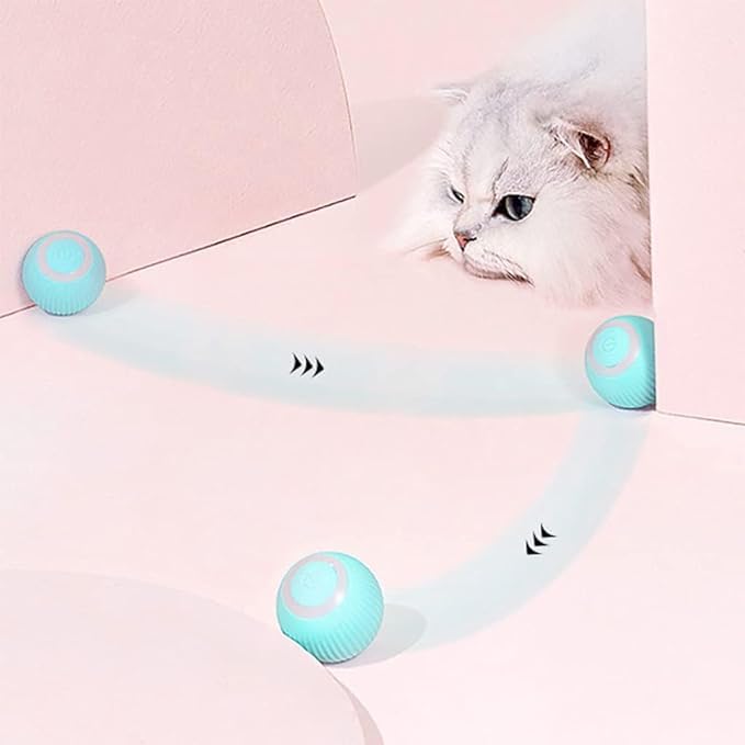 Cat Ball Toy, Automatic 360° Self-Rotating Rolling Ball with USB Rechargeable Moving, Lighting, Pet Exercise Kitten and Dog Playing Smart Cat Toy (Multicolor)
