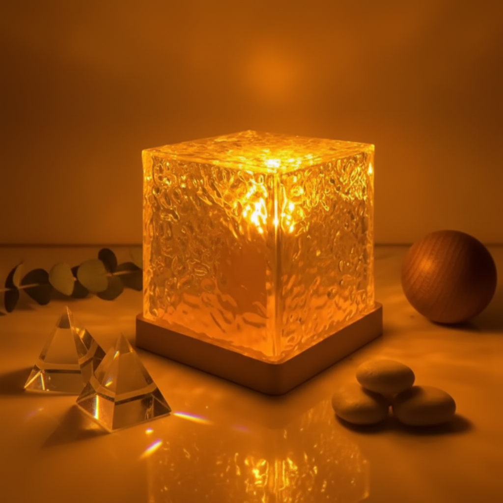 RGB Crystal Cube Night Lamp with Remote – Multicolor Ambient LED Mood Light