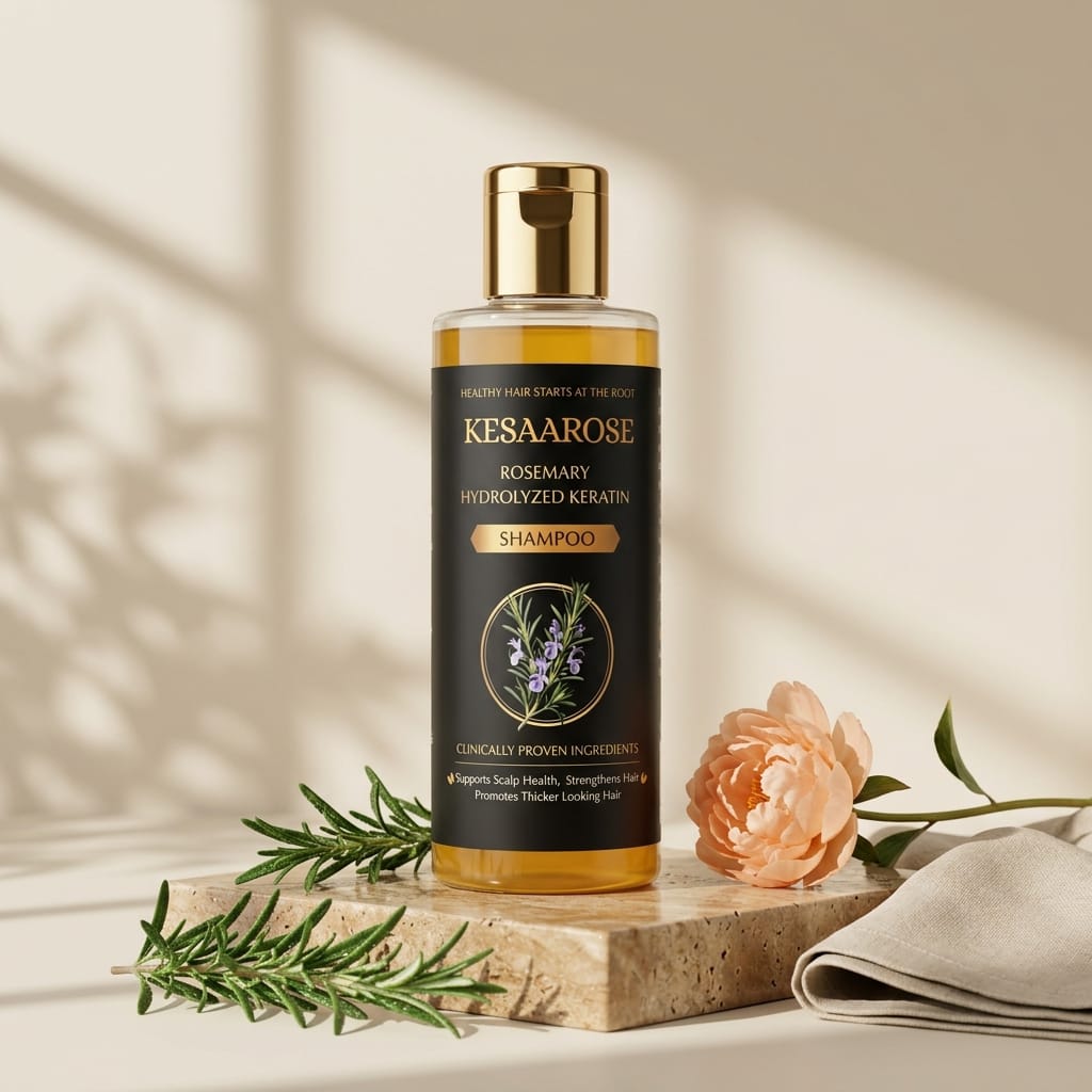 Kesaarose Rosemary Hydrolyzed Keratin Shampoo–Strong Roots, Healthy Hair