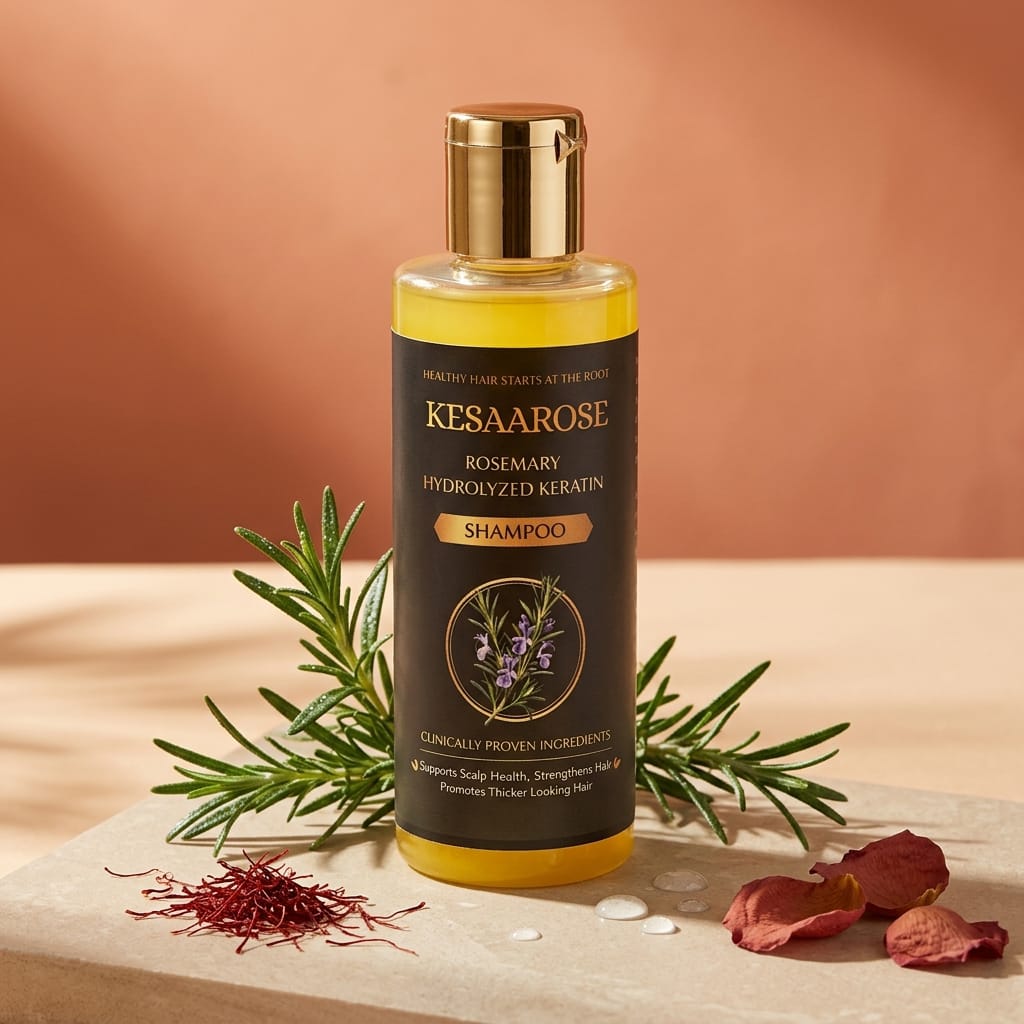 Kesaarose Rosemary Hydrolyzed Keratin Shampoo–Strong Roots, Healthy Hair