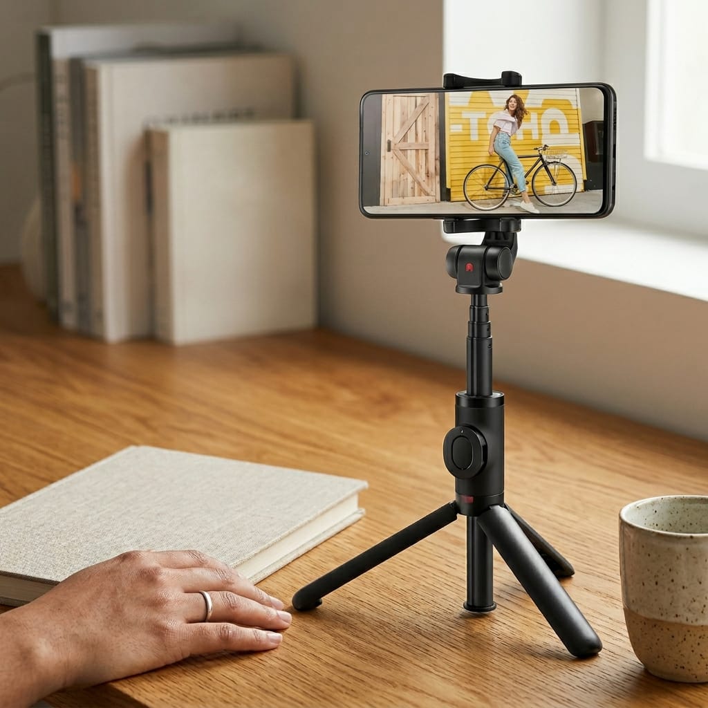 EARPHONIX Wireless Bluetooth Foldable XT-02 (K10) Mini Tripod Extendable Selfie Stick