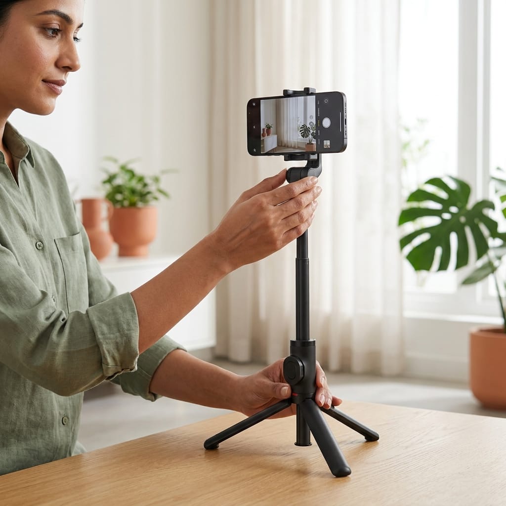EARPHONIX Wireless Bluetooth Foldable XT-02 (K10) Mini Tripod Extendable Selfie Stick