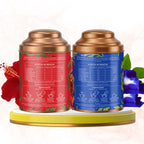 Aaurash Hibiscus Tea & Blue Tea Combo | Natural Flower Tea | Supports Relaxation, Skin Glow & Detox | Caffeine-Free Herbal Tea | Rich in Antioxidants