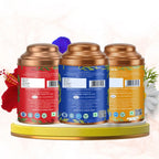 Aaurash Chamomile Tea, Blue Tea & Hibiscus Combo | 100% Natural Flower Tea | Caffeine-Free Herbal Wellness Tea | Supports Relaxation, Skin Health & Detox | Rich in An