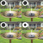 Solar Bird Bath Fountain Pump With 4 Nozzle, Free Standing Floating Solar Powered