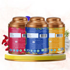 Aaurash Chamomile Tea, Blue Tea & Rose Tea Combo | 100% Natural Flower Tea | Caffeine-Free Herbal Tea | Supports Relaxation, Better Sleep & Skin Health | Rich in Antioxidants