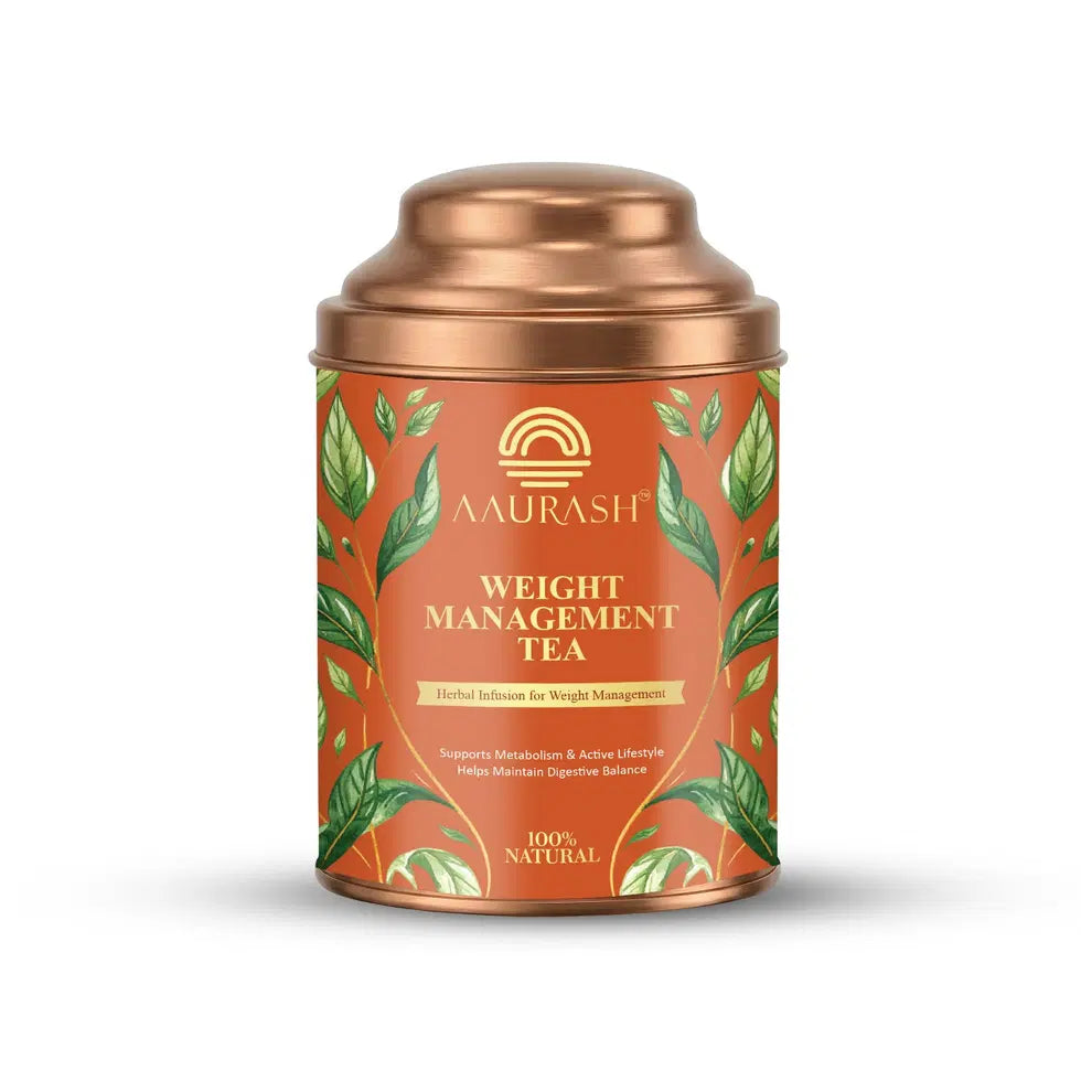 Aaurash Weight Management Tea | Herbal Metabolism Support & Detox Blend | Supports Fat Metabolism & Digestive Wellness | Caffeine-Free Herbal Tea (60 Cups)