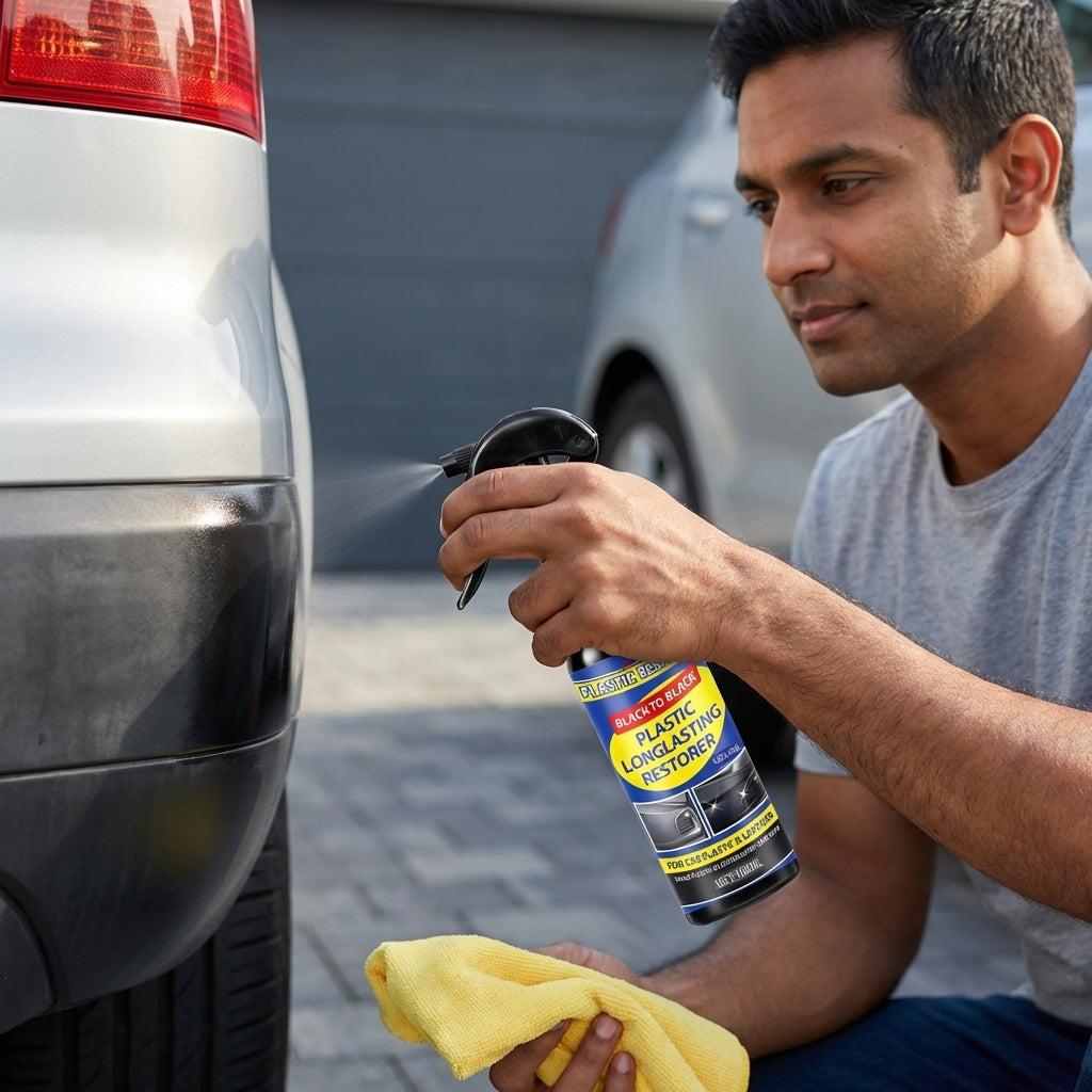 Plastic Long lasting Restorer Spray For Car 100 ml (Pack of 2)