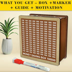 ₹1 Lakh Savings Challenge Box – Money Saving Tracker Piggy Bank with Goal Board