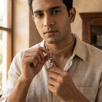 Men's Silver Chain with Hanuman Pendant