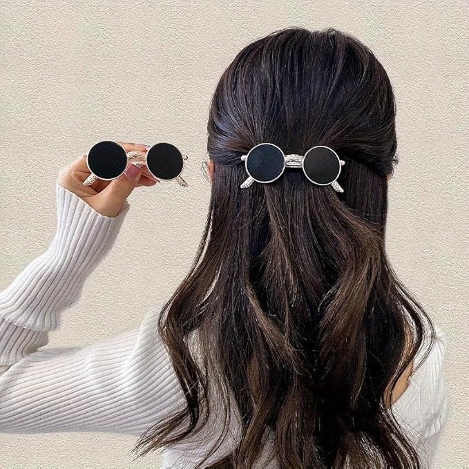 Vintage Double Disc Automatic Hair Clip – French Style Metal Barrette Hair Pin