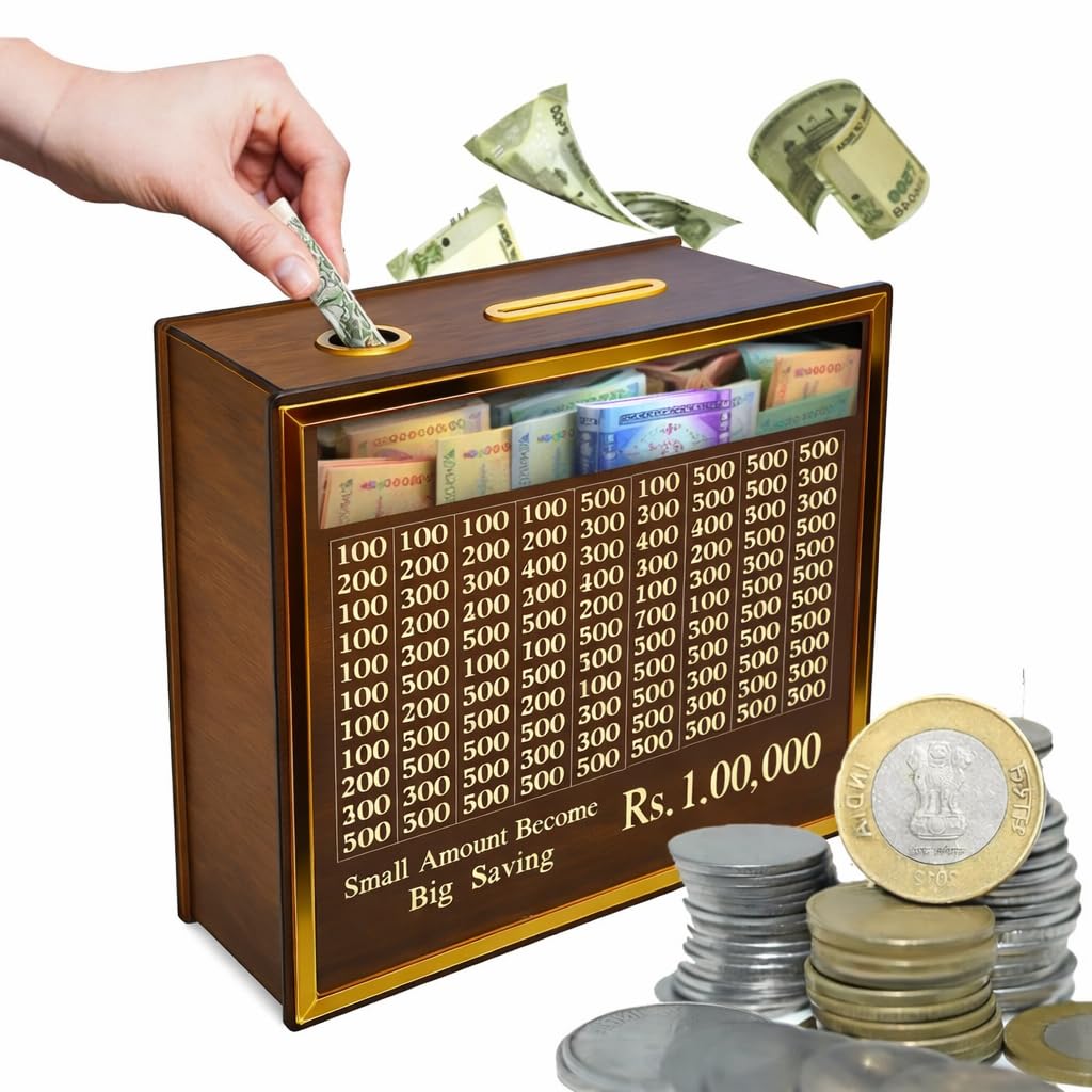 ₹1 Lakh Savings Challenge Box – Money Saving Tracker Piggy Bank with Goal Board