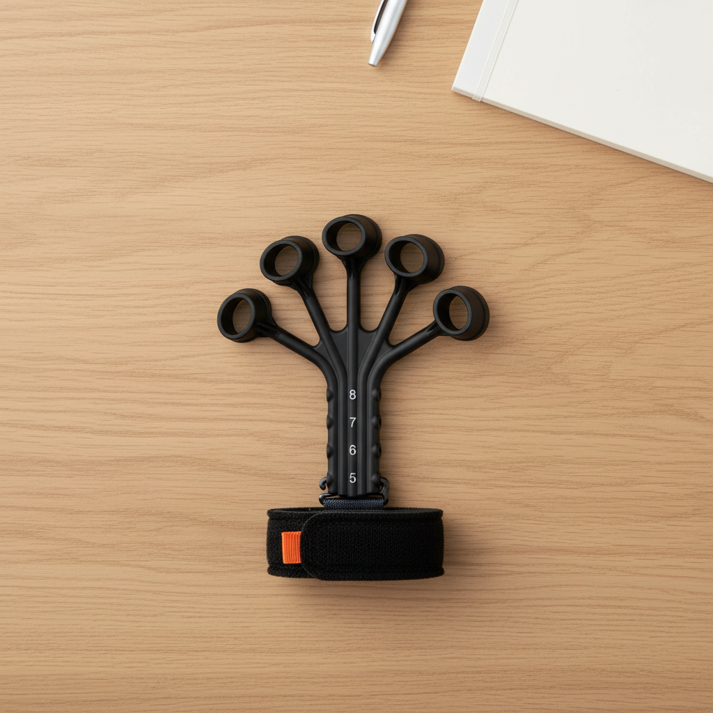 Adjustable Hand Grip Strengthener – 8 Resistance Levels Finger Exerciser for Therapy & Training