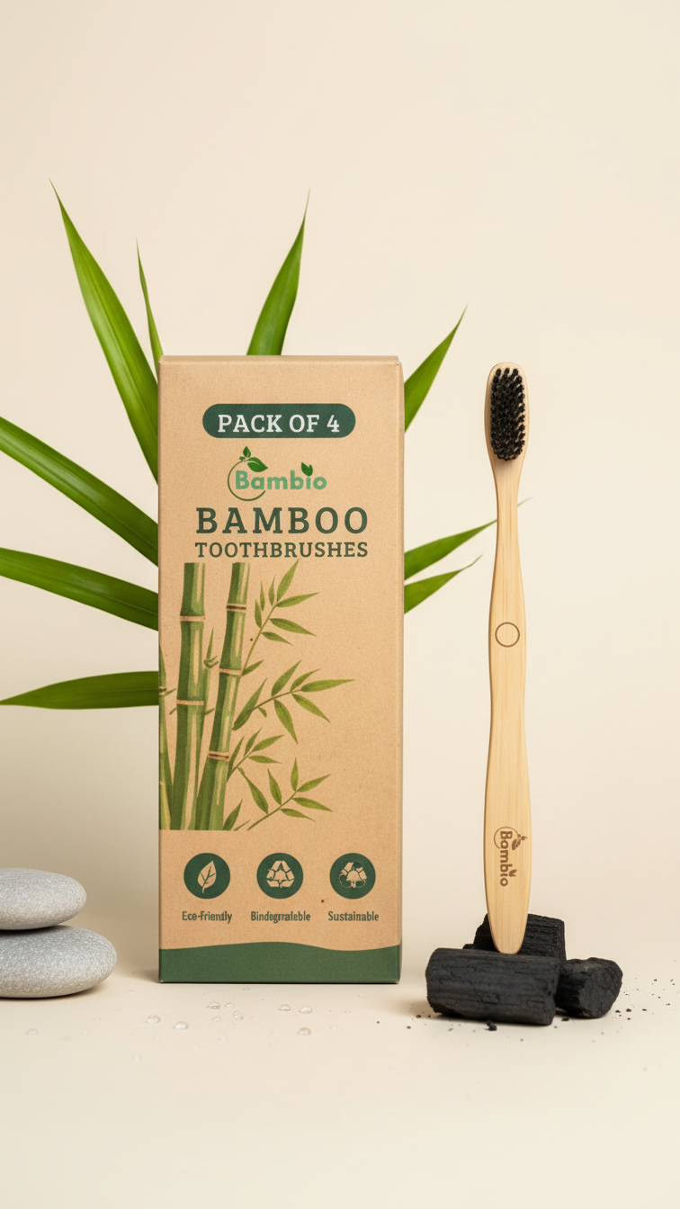 Bambio Bamboo Toothbrush 4-Pack | PRIVAN