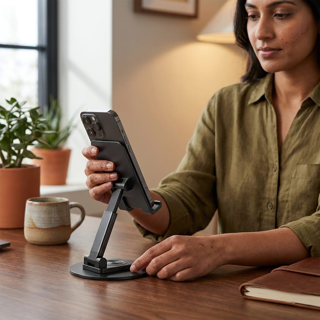 Rotatable and Foldable Phone Stand – Sleek, Stable & Modern
