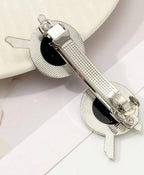 Vintage Double Disc Automatic Hair Clip – French Style Metal Barrette Hair Pin