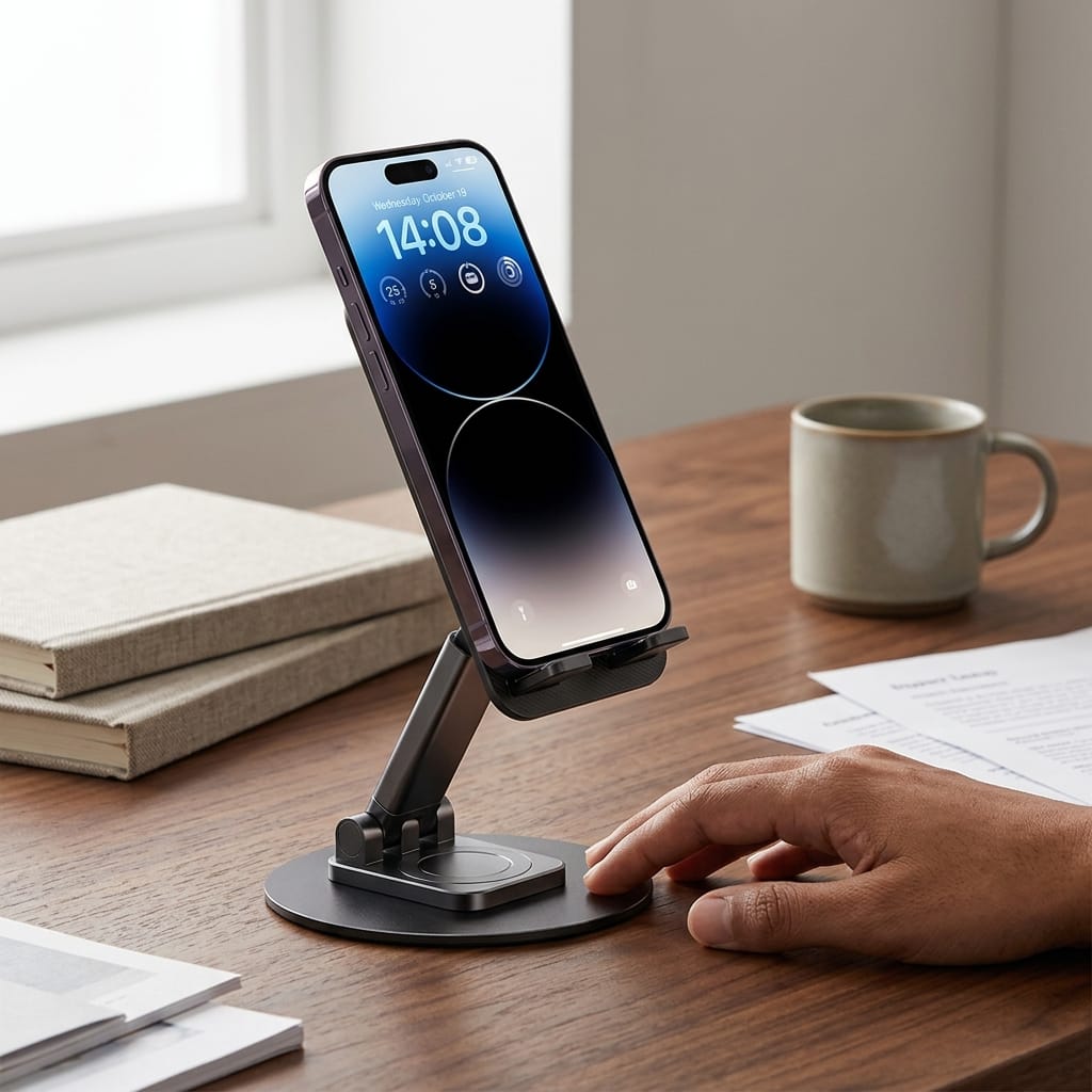Rotatable and Foldable Phone Stand – Sleek, Stable & Modern
