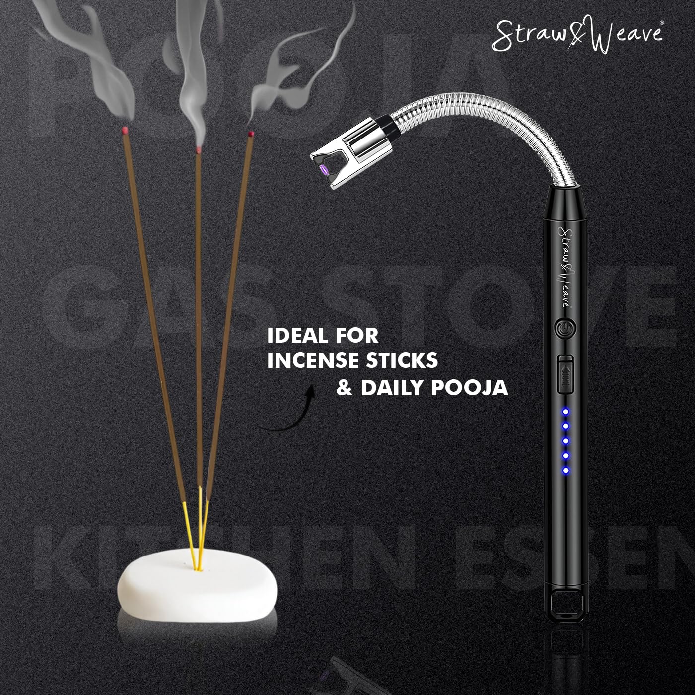 Rechargeable Flexible Electric Candle & Gas Lighter – USB Type-C Long Neck Arc Lighter