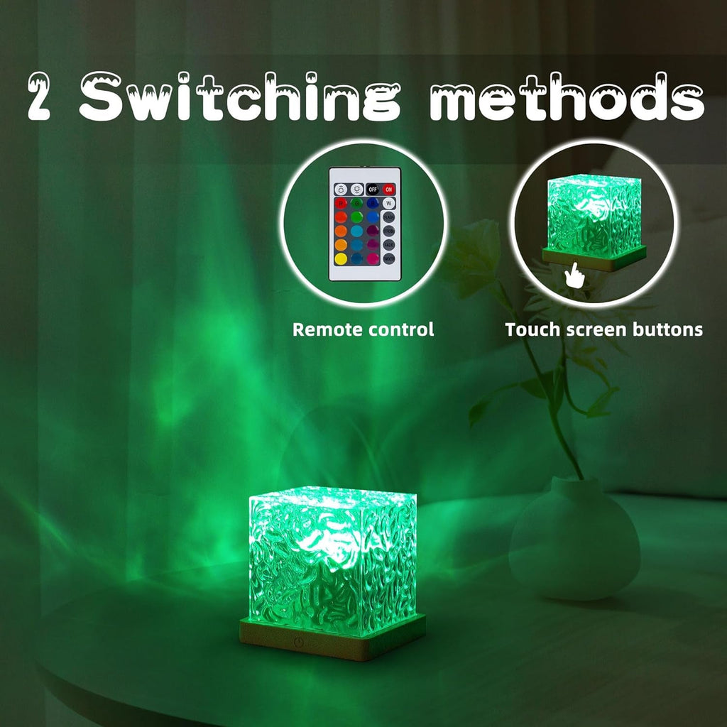 RGB Crystal Cube Night Lamp with Remote – Multicolor Ambient LED Mood Light