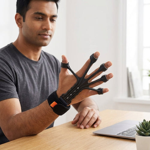 Adjustable Hand Grip Strengthener – 8 Resistance Levels Finger Exerciser for Therapy & Training