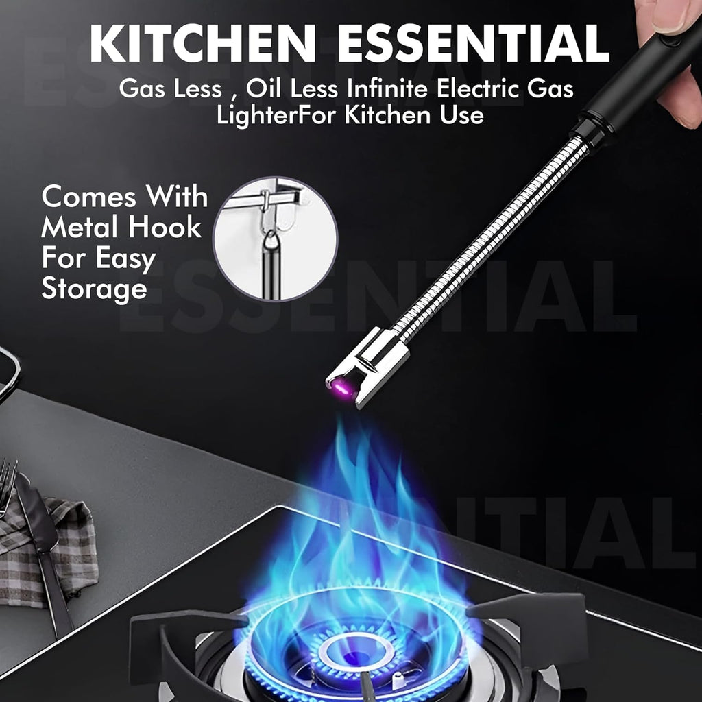 Rechargeable Flexible Electric Candle & Gas Lighter – USB Type-C Long Neck Arc Lighter
