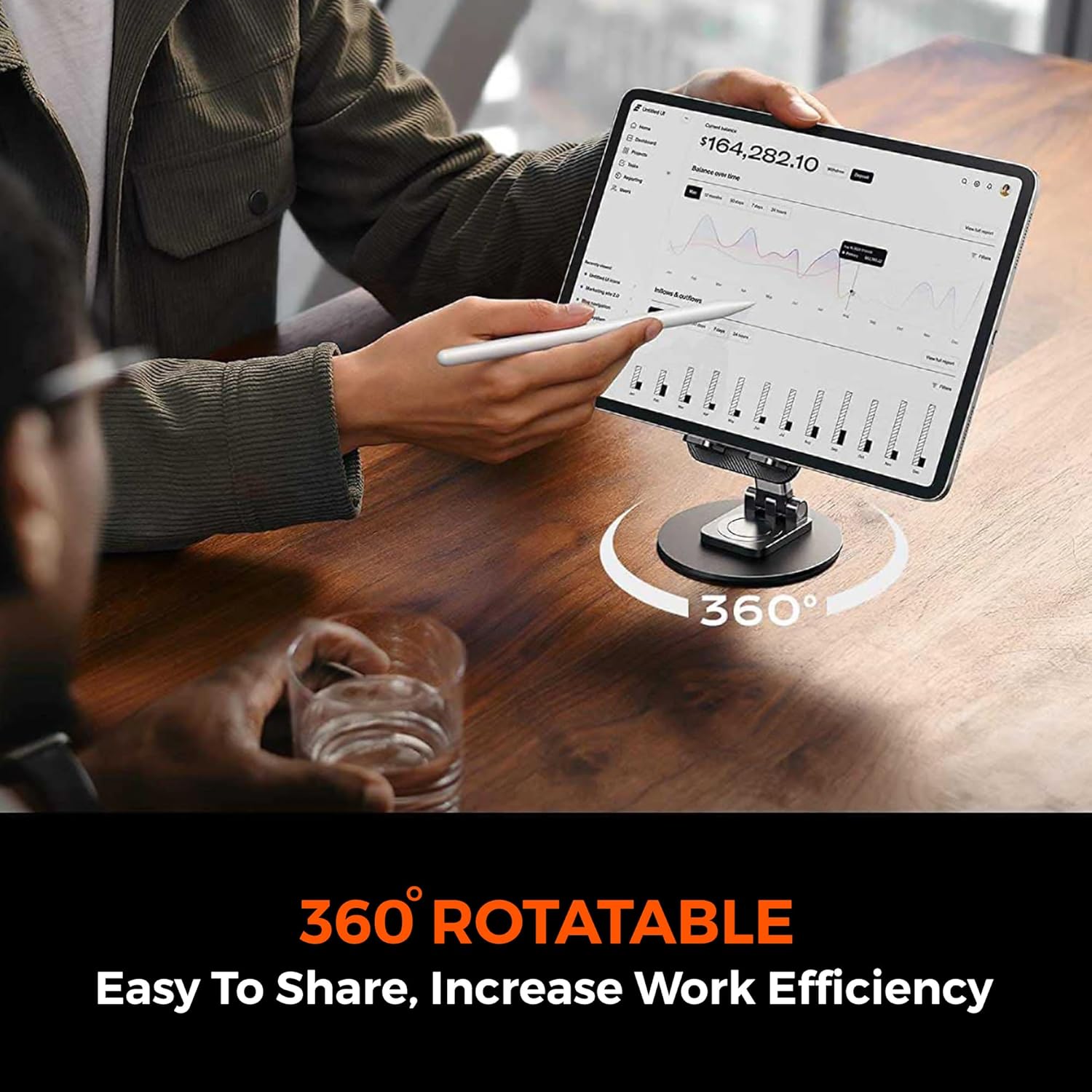 360° Adjustable Phone & Tablet Stand – Stable Aluminium Holder with Anti‑Slip Base