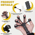 Adjustable Hand Grip Strengthener – 8 Resistance Levels Finger Exerciser for Therapy & Training