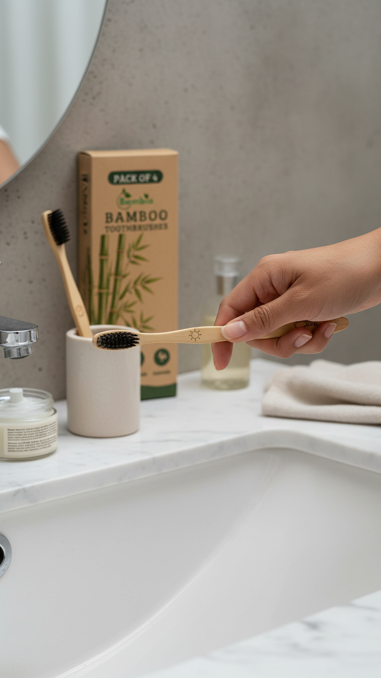 Bambio Bamboo Toothbrush 4-Pack | PRIVAN