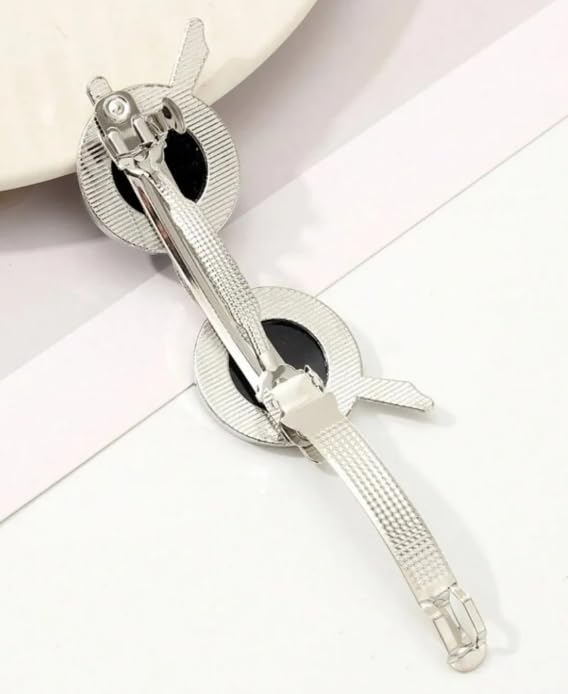 Vintage Double Disc Automatic Hair Clip – French Style Metal Barrette Hair Pin